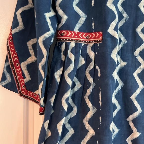 100% Cotton Tunic Blouse 3/4 Sleeve by Blu Nomad - Picture 5 of 12